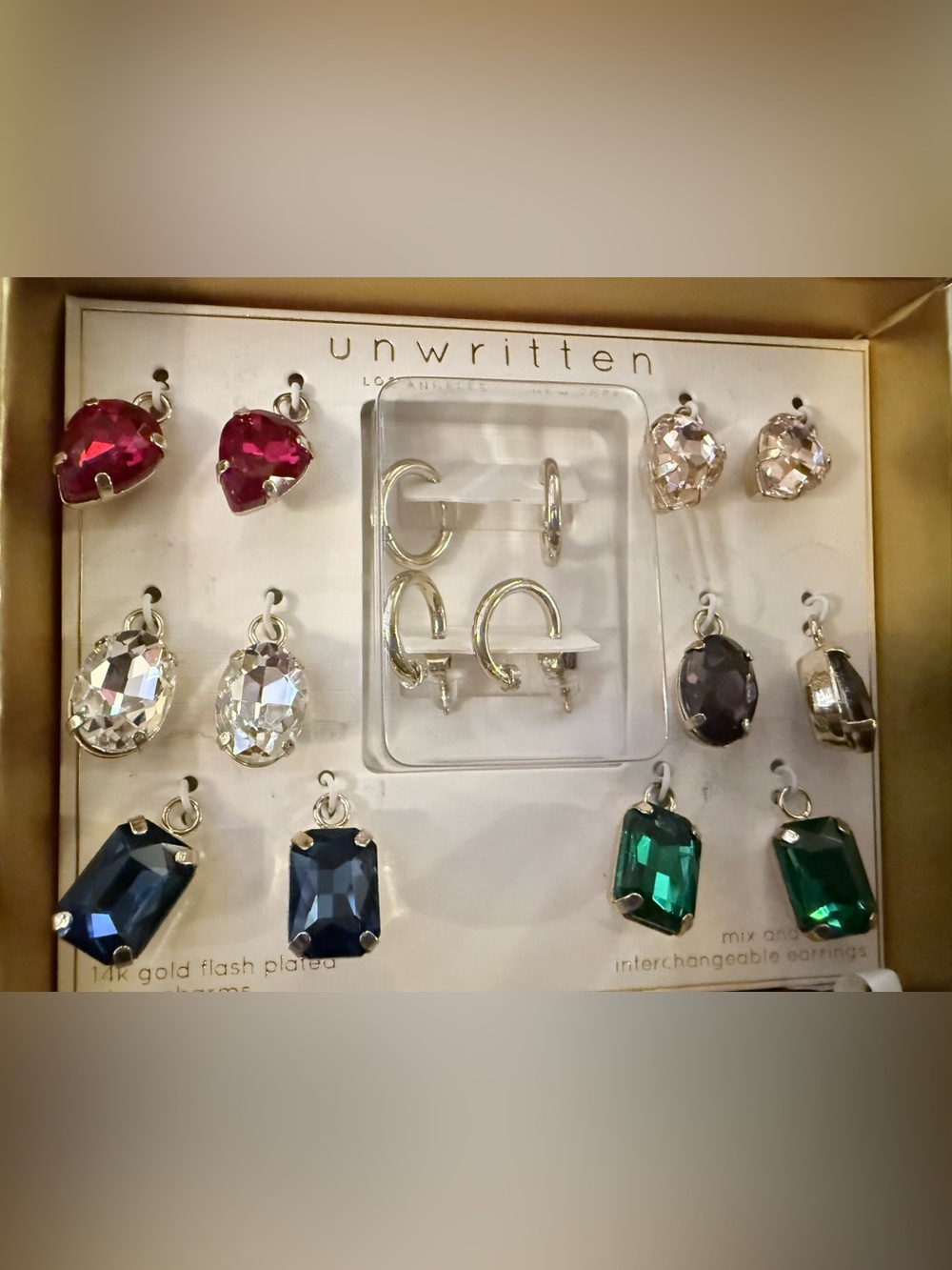 Unwritten Mix and Match Interchangeable Earrings 14 K Gold Plated